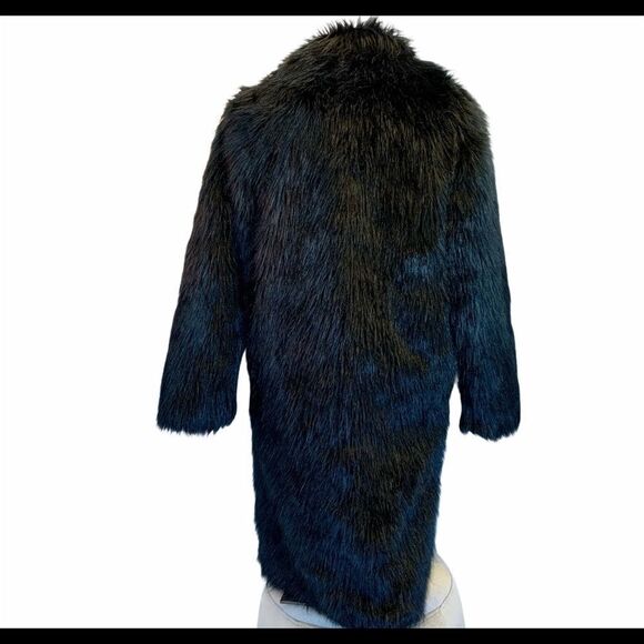 NWT Black fashionable faux fur winter warm teddy coat Sz L - Picture 4 of 13